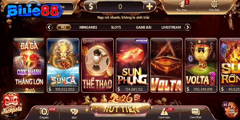 Danh mục sản phẩm hấp dẫn tại cổng game Sunwin